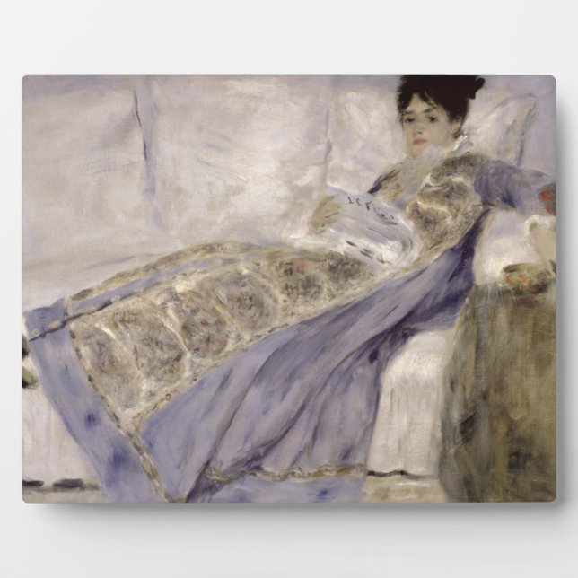 Placa Expositora Pierre A Renoir | Madame Monet en un Sofa (Frente)