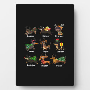 Placa Expositora Pijamas de Navidad para perros Dachshund Camiseta 