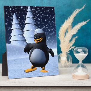 Placa Expositora Pingüino Marinero Divertido Bailando