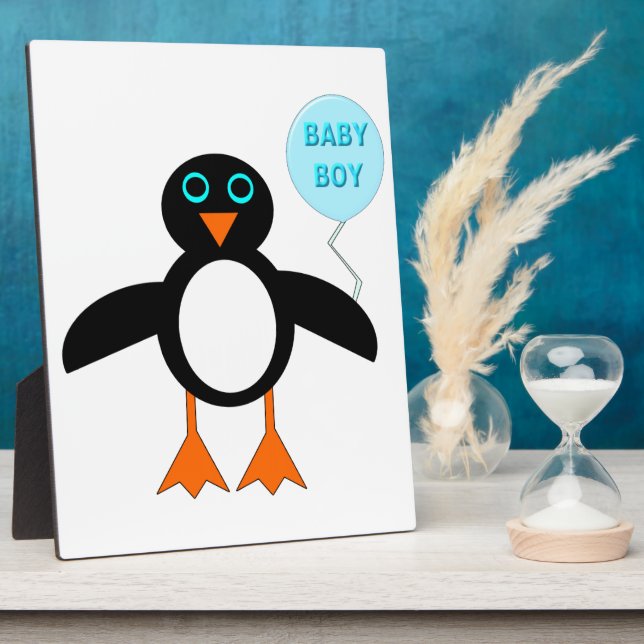 Placa Expositora Pingüino pingüino azul lindo (Lado)