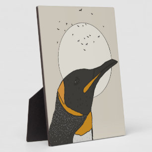 Placa Expositora Pingüino Solitario Bajo la Luna