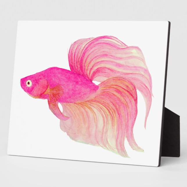 Placa Expositora Pink Betta Fish Watercolor (Lado)