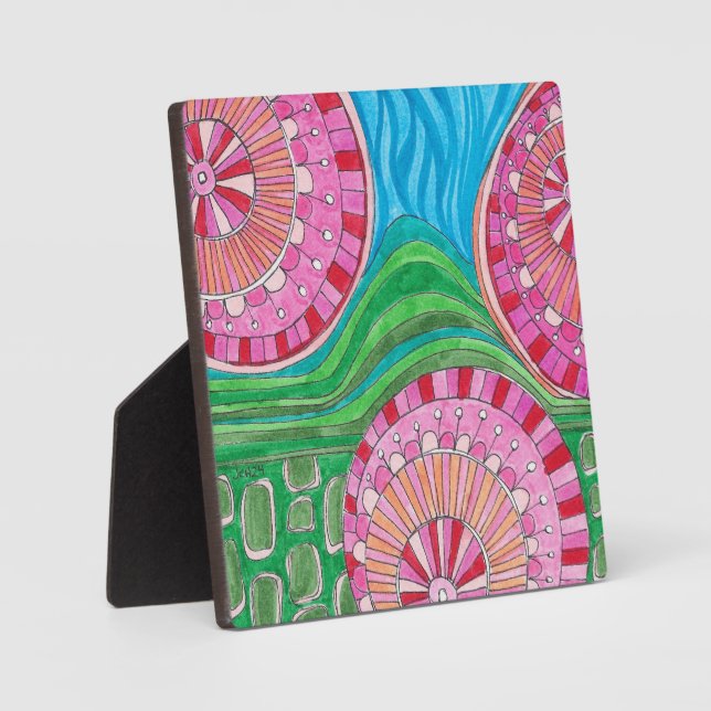 Placa Expositora Pink Mandalas Tabletop Plaque (Anverso)