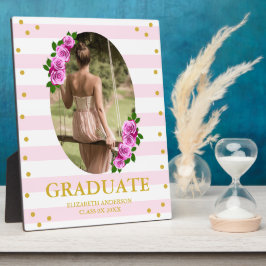 Placa Expositora Pink Roses Striped Graduation