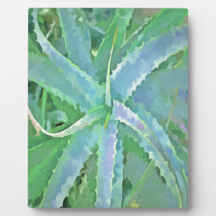 Placa Expositora Pintado abstracto de áloe verde gris
