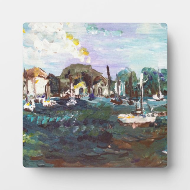 Placa Expositora Pintado de la isla del lago Erie en la bahía #2 (Frente)