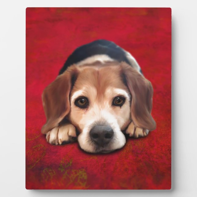 Placa Expositora Pintura de arte beagle Bella Artes Dog (Frente)