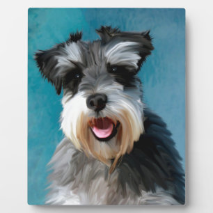 Placa Expositora Pintura de arte en color Schnauzer en miniatura