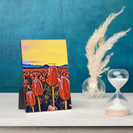 Placa Expositora Pintura de campo tulipán rojo