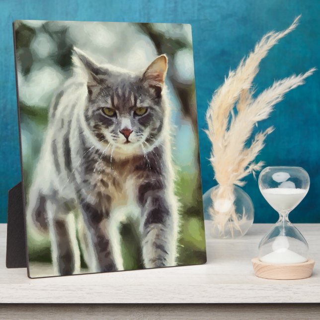 Placa Expositora Pintura de gato (Lado)