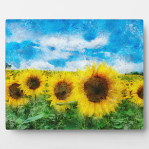 Placa Expositora Pintura de girasoles