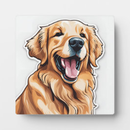 Placa Expositora Pintura de Golden Retriever | Mascota de perro Tab