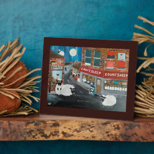Placa Expositora Pintura de Sheep Town por Alfred Fox