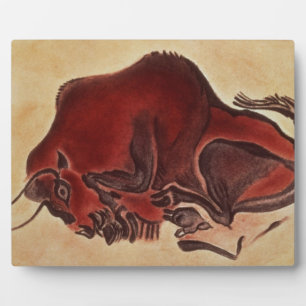 Placa Expositora Pintura de un bisonte, difunto Magdaleniano