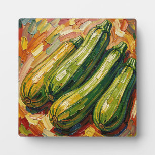 Placa Expositora Pintura Vibrante de Calabacín con Impasto