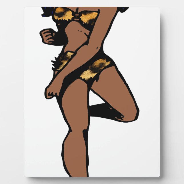 Placa Expositora pinza africana de leopard print (Frente)