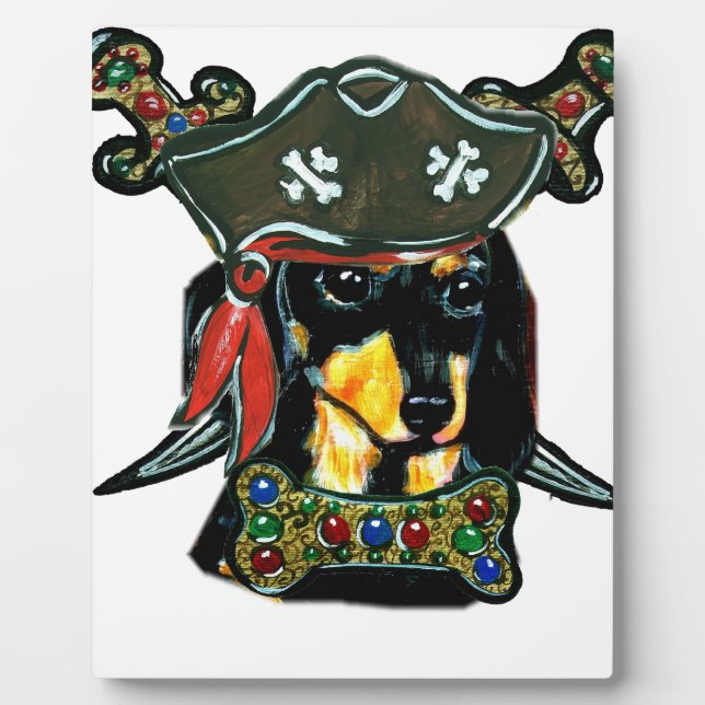 Placa Expositora Pirata Dachshund (Frente)