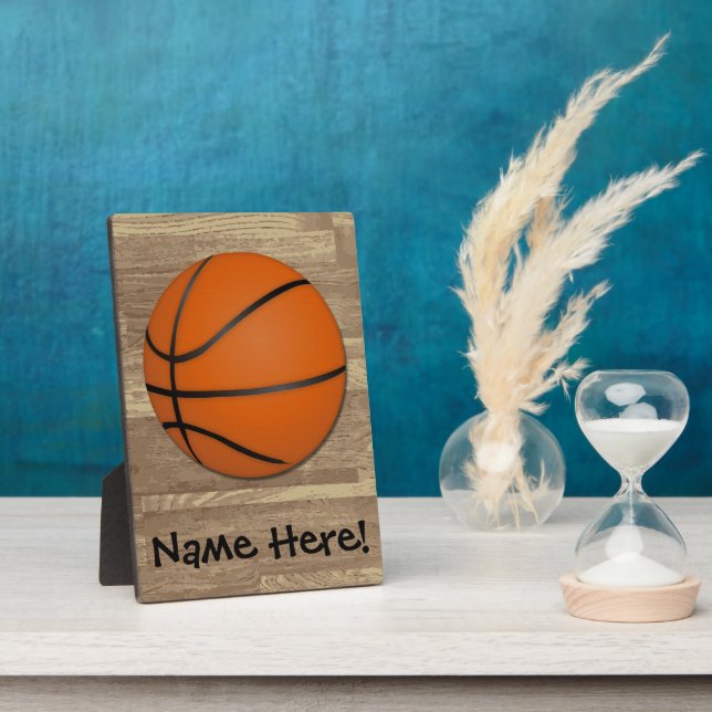 Placa Expositora Piso de madera de baloncesto personalizado (Lado)
