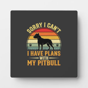 Placa Expositora Pitbull Planea Vintage Atardecer Amante de los Per