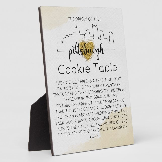PLACA EXPOSITORA PITTSBURGH COOKIE TABLE RÓTULO BODA (Lado)