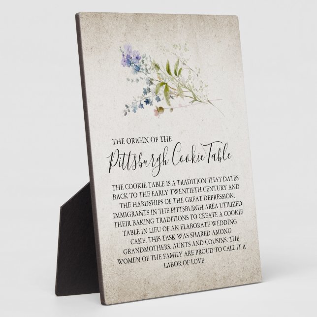 PLACA EXPOSITORA PITTSBURGH COOKIE TABLE RÓTULO BODA (Lado)