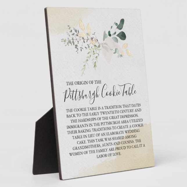 PLACA EXPOSITORA PITTSBURGH COOKIE TABLE RÓTULO BODA (Lado)