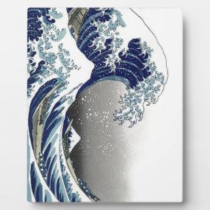 Placa Expositora PixDezines Vintage, Gran Ola, Hokusai 葛飾北斎の神奈川沖浪