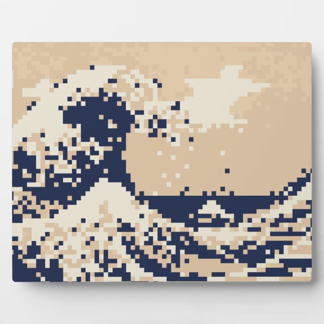 Placa Expositora Pixel Tsunami 8 bits arte de píxeles (Frente)