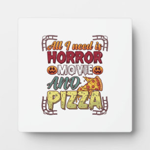 Placa Expositora Pizza de Película de Terror Halloween Calabaza Crá