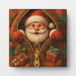 Placa Expositora Plaid Santa Claus Christmas Design