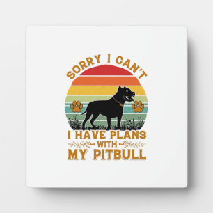 Placa Expositora Planes para perros Pitbull Atardecer Retro_1