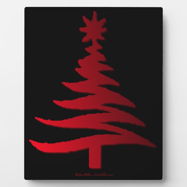 Placa Expositora Plantilla de árbol de Navidad roja (Frente)