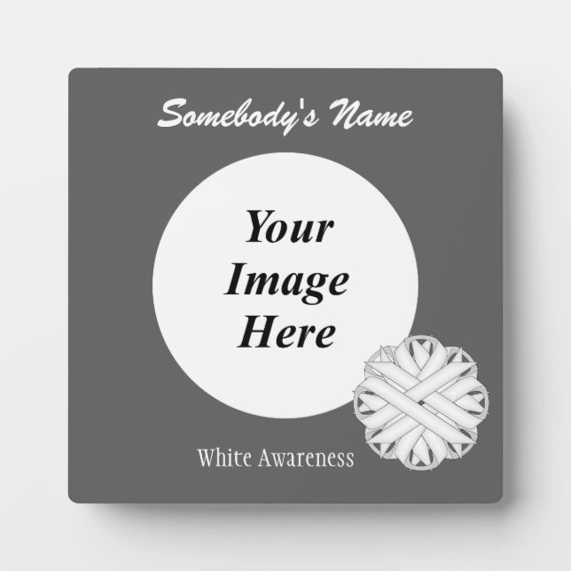 Placa Expositora Plantilla de cinta de flores blancas por Kenneth Y (Frente)