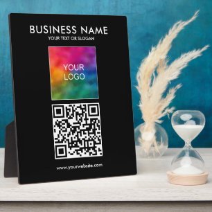 Placa Expositora Plantilla de código QR para el logotipo de negocio