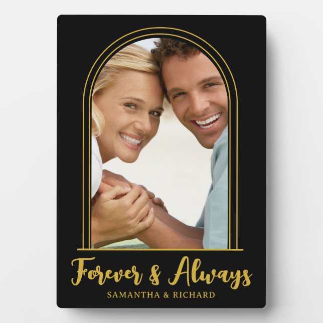 Placa Expositora Plantilla de fotos de Black Gold Arch siempre me g (Frente)