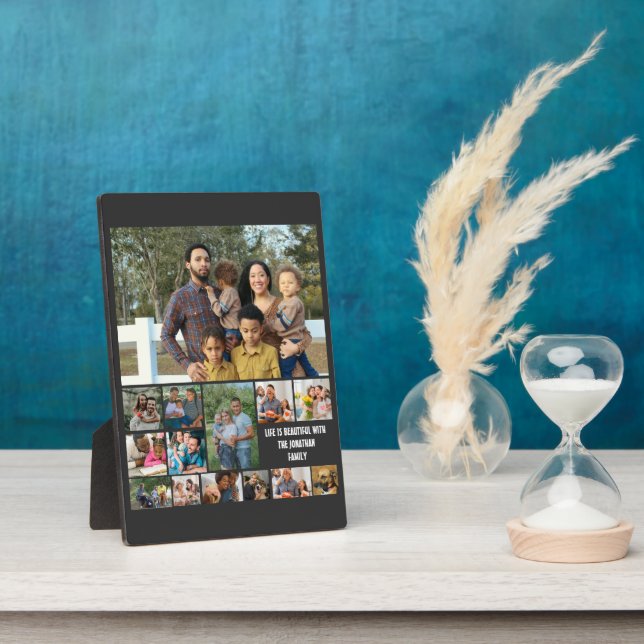 Placa Expositora Plantilla de personalizado de 14 Collages de fotos (Lado)