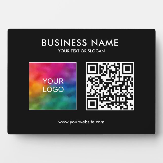 Placa Expositora Plantilla de Personalizado de código QR para logot (Frente)
