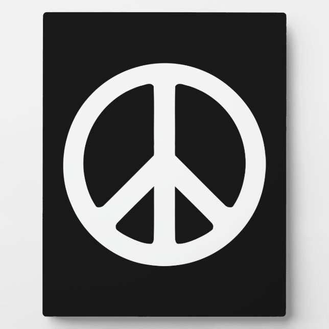 Placa Expositora Plantilla de símbolo de paz blanco (Frente)