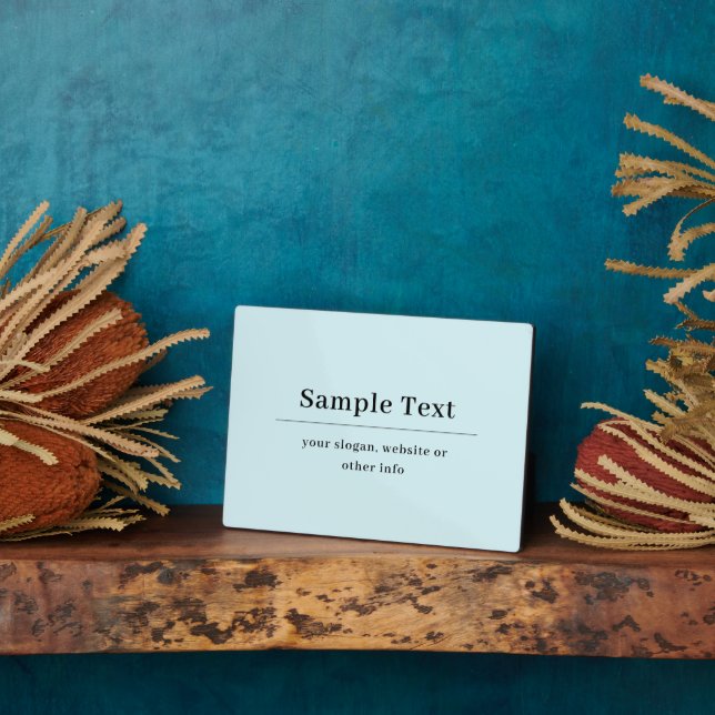 Placa Expositora Plantilla de texto simple y elegante | Azul Claro (Lado)