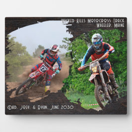 Placa Expositora Plantillas fotográficas de pincel de madera oscura