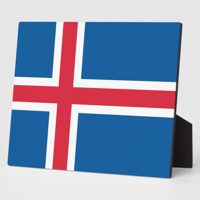 Placa Expositora Plaque con bandera de Islandia (Lado)