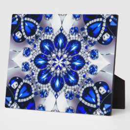 Placa Expositora Plaque con colores azules blancos Diseño moderno