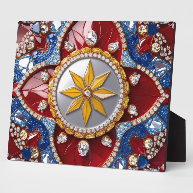 Placa Expositora Plaque con colores colombianos diseño moderno (Lado)