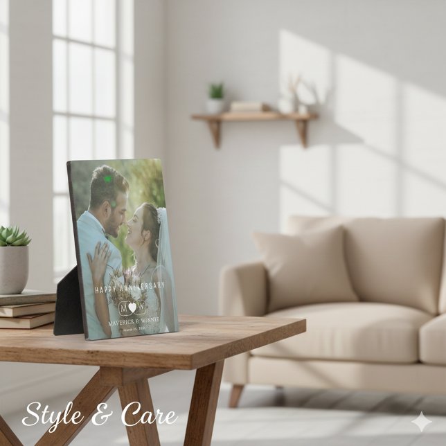 Placa Expositora Plaque de Aniversario Moderno con base de caballet (Modern Anniversary Plaque with Easel Stand)