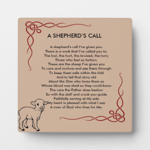 Placa Expositora Plaque de Apreciación del Pastor