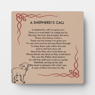 Placa Expositora Plaque de Apreciación del Pastor