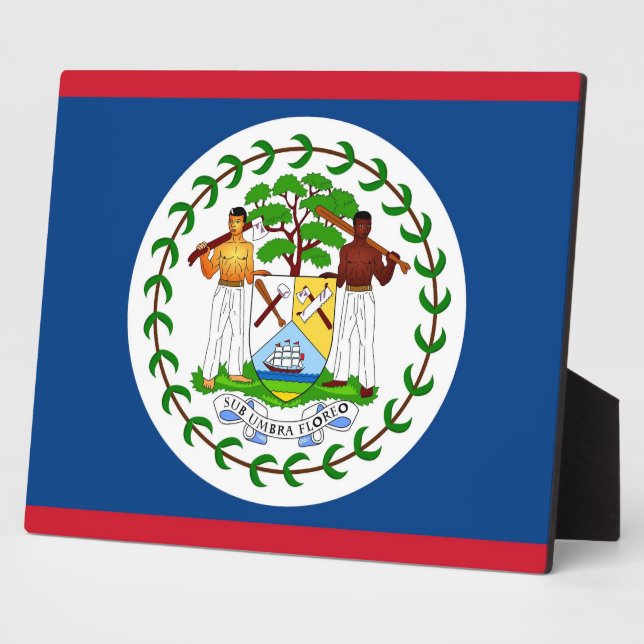 Placa Expositora Plaque de bandera de Belice (Lado)