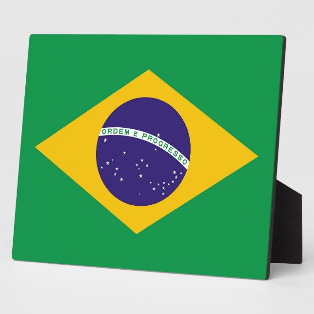 Placa Expositora Plaque de bandera de Brasil (Lado)