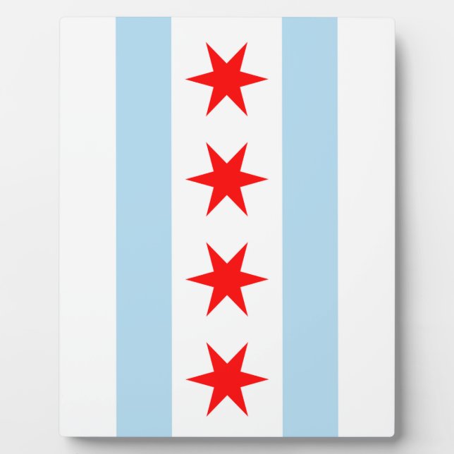 Placa Expositora Plaque de Bandera de Chicago (Frente)