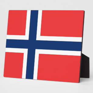 Placa Expositora Plaque de bandera de Noruega